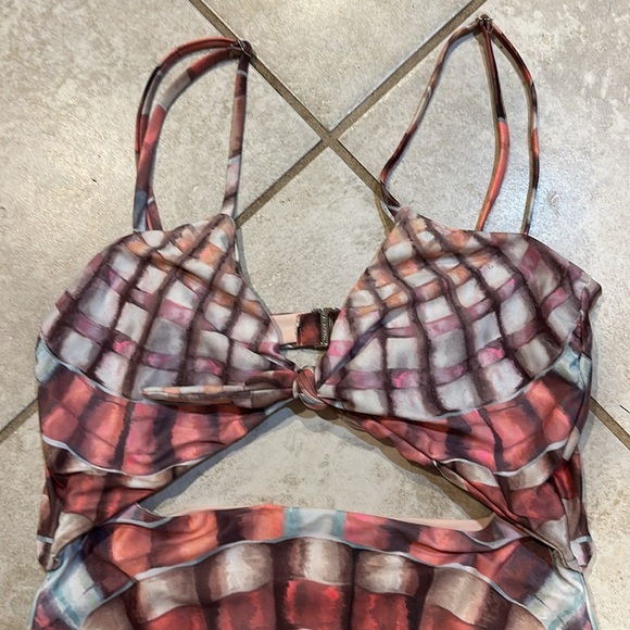 Mara Hoffman Kia Shells Tie Front One Piece Swimsuit L Bathing Suit - Picture 3 of 8